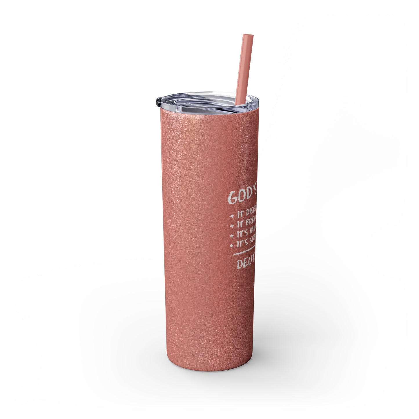 God's Math - Skinny Tumbler with Straw, 20oz