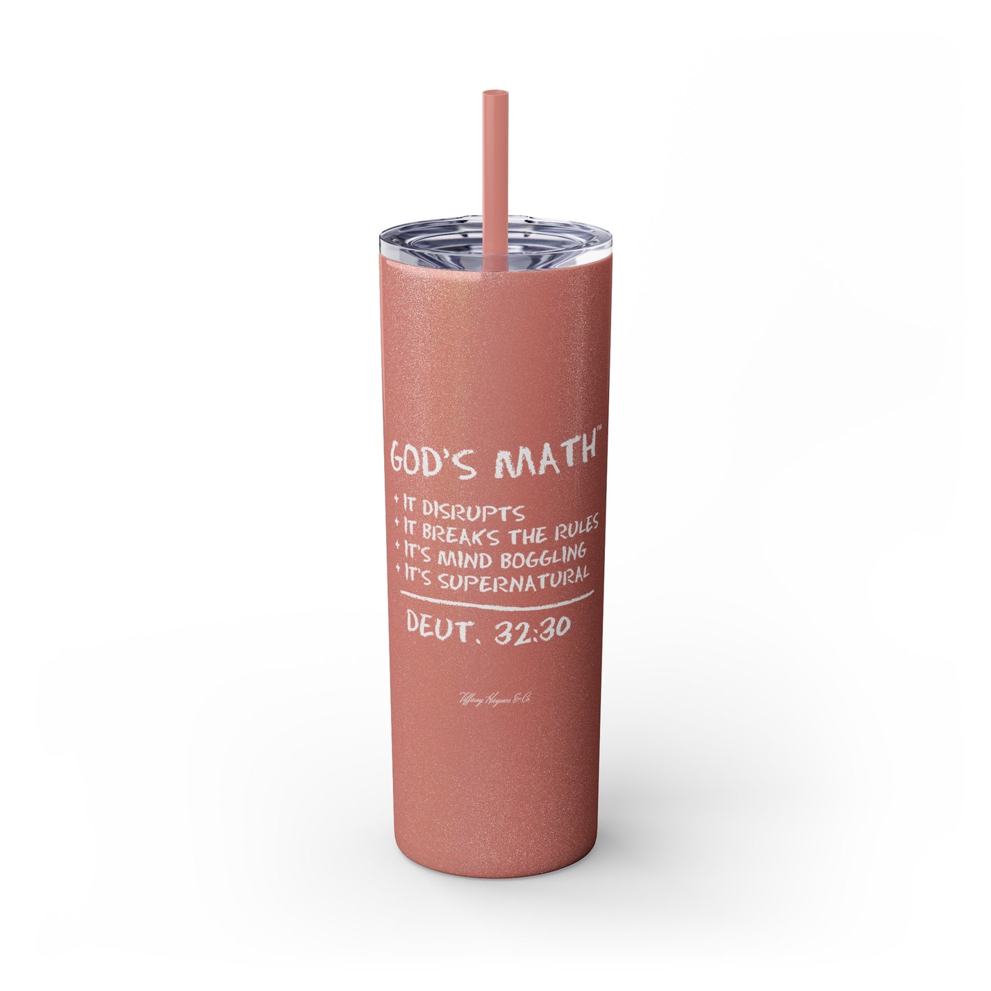 God's Math - Skinny Tumbler with Straw, 20oz