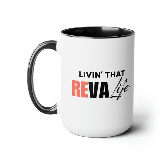 REVA Life Two-Tone 15oz Coffee Mug